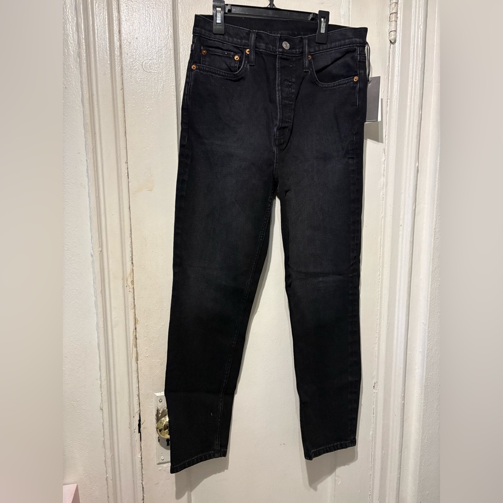 Re/Done Men’s Slim Straight Black Jeans